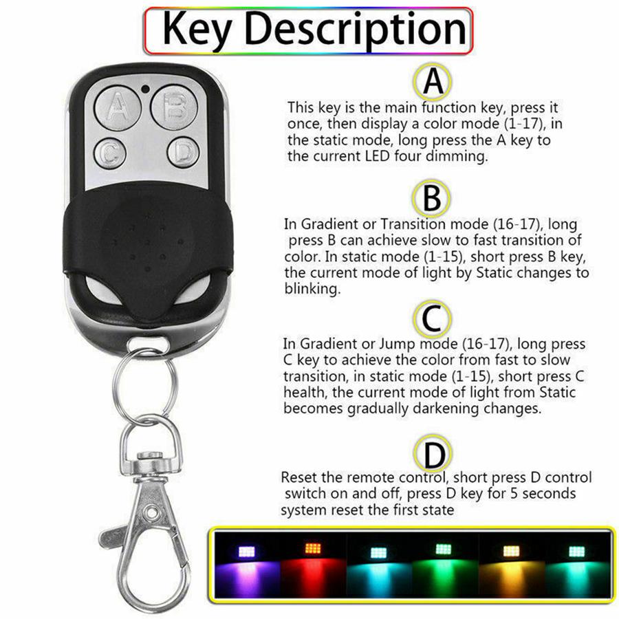 8PCS Underbody RGB LED Neon Light Atmosphere Bluetooth App Dual Remote Control