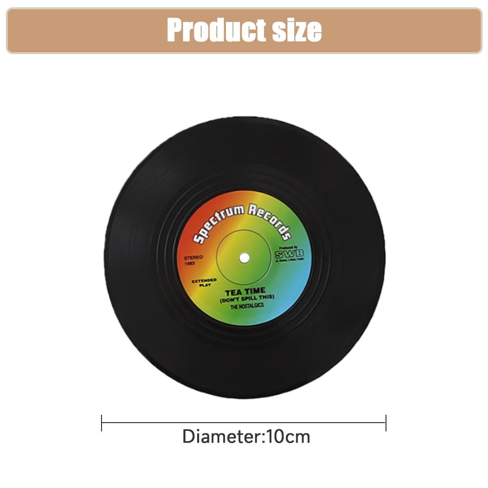 Retro Glass Coaster Set Vinyl Record Drinks Mat Coasters Table Cup Mat Coffee Placemat Pvc Drinks Coaster Kitchen Home Decor