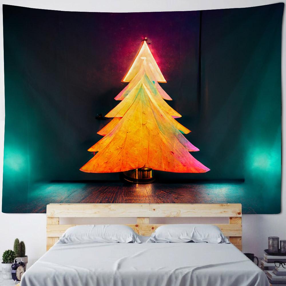 Christmas Tree Tapestry Festival Decoration Background Poster Christmas Gift Home Decoration Living Room Fabric Mural