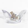 Damen Sexy Strass-Stiletto-Slipper Kristall-Transparente Plateau-Absätze Sommer-Bankett-Party Damen-Schuhwerk LFD-198711-Q3