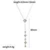 Fashion Necklace with Zircon 18K Gold Plated Stainless Steel Dainty Gold Y-Shaped Pendant Choker Jewelry for Women