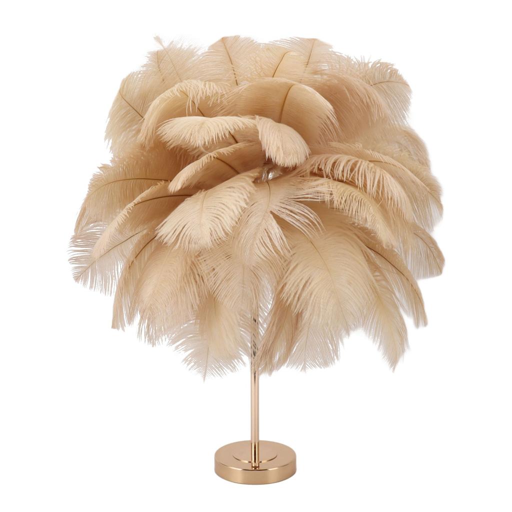Feather Table Lamp 3 Color Dimmable Touch Switch USB Plug in Romantic Modern Decorative Bedside
