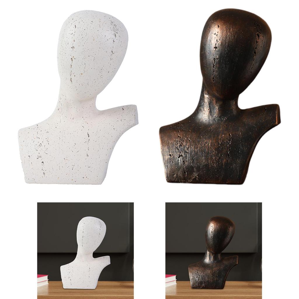 Bust Sculpture Table Centerpieces Head Resin Statue Abstract Human Figurine for Drawer Housewarming Study Room Office Studio