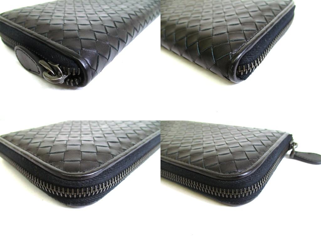 Authentic BOTTEGA VENETA Intrecciato Black Leather Round Zip Wallet Purse #b278  Seller refurbished