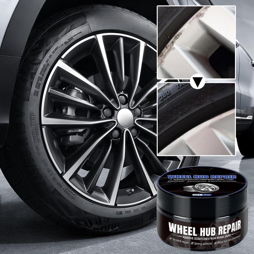 Wheel Scratch Repair Paste 80g Car Wheel Scratch Removal Paste With Sponge Wheel Hub Cleaner Car Wheel Restorer For Repairing
