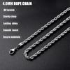 3mm Rope Chain Necklace for Men, Silver Tone Mens Chain Necklace, Stainless Steel Necklace Chain for Men Women, Jewelry Gift