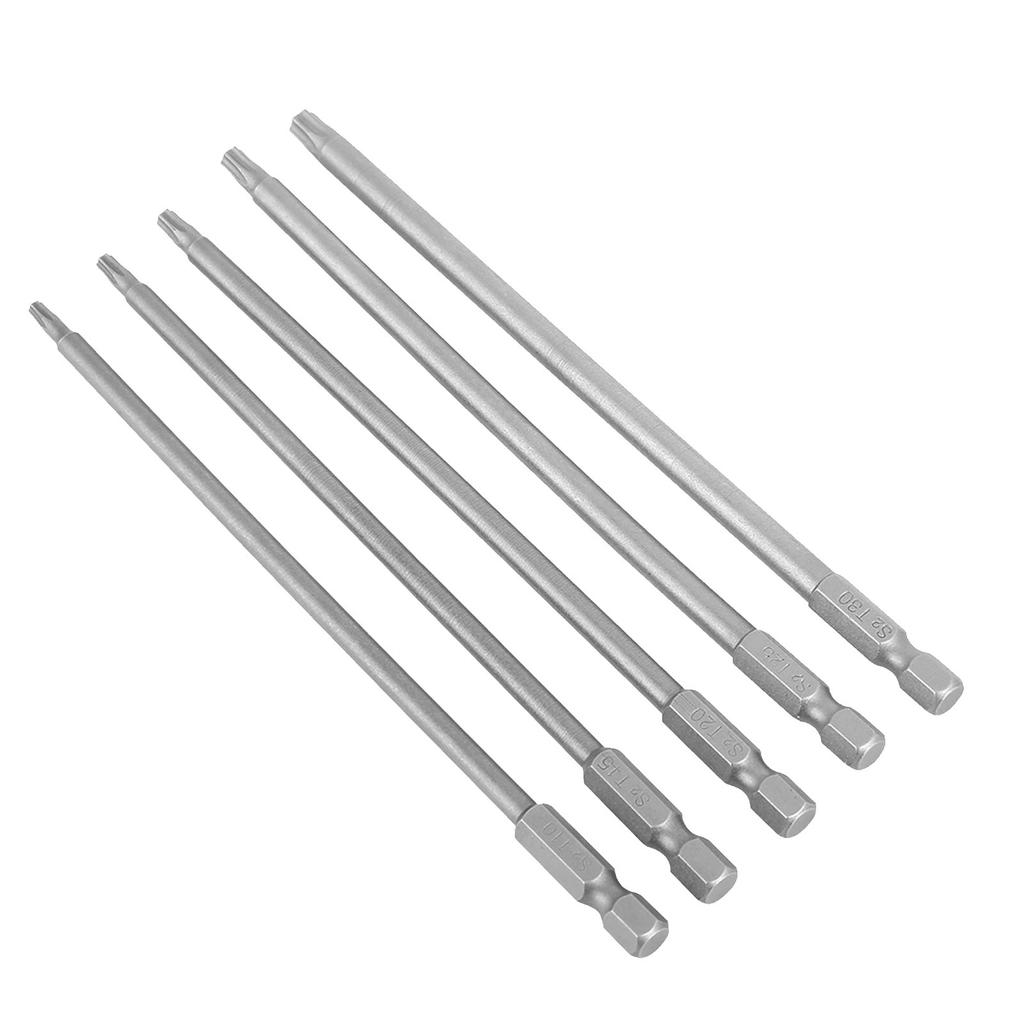 5 Stück 150mm 14" Sechskantschaft T10T30 Magnetische Sicherheits-Stern BST Schraubendreher-Bits Satz