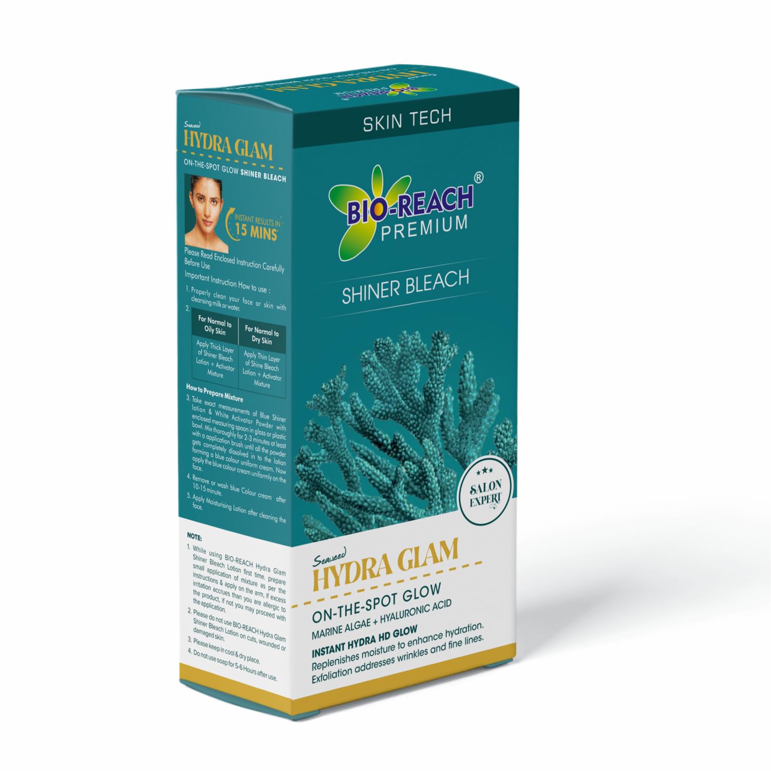 Bio-Reach Seaweed Hydra Glam On-The-Spot Glow Shiner Bleach | Instant Hydra HD Glow | 500gm