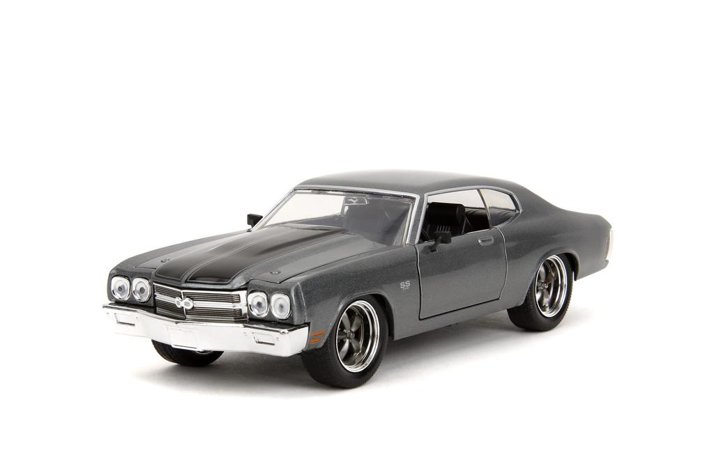 Fast Furious 1970 Chevy Chevelle SS Diecast Car Toy for Kids and Adults & 124 (Gray)