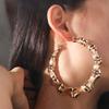 European-American Large Round Hoops Bamboo Texture Bamboo Pattern Earrings Bold Jewelry