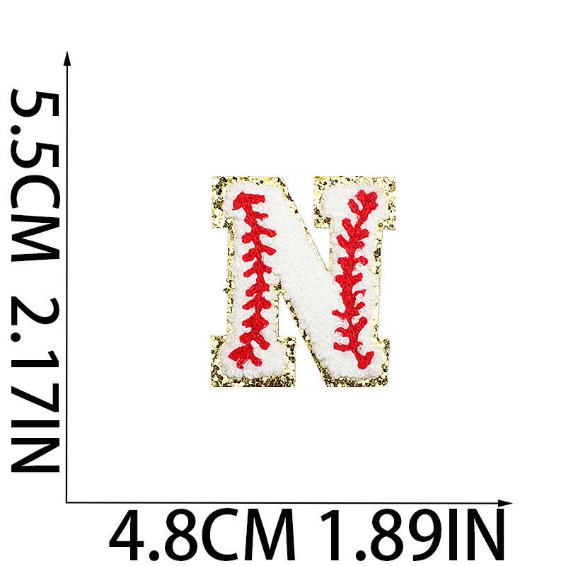 5.5Cm Baseball Pattern English Letter Embroidery Cloth Sticker Ironing Towel Embroidery Letter Patch Sticker Computer Embroidery Chapter Boy