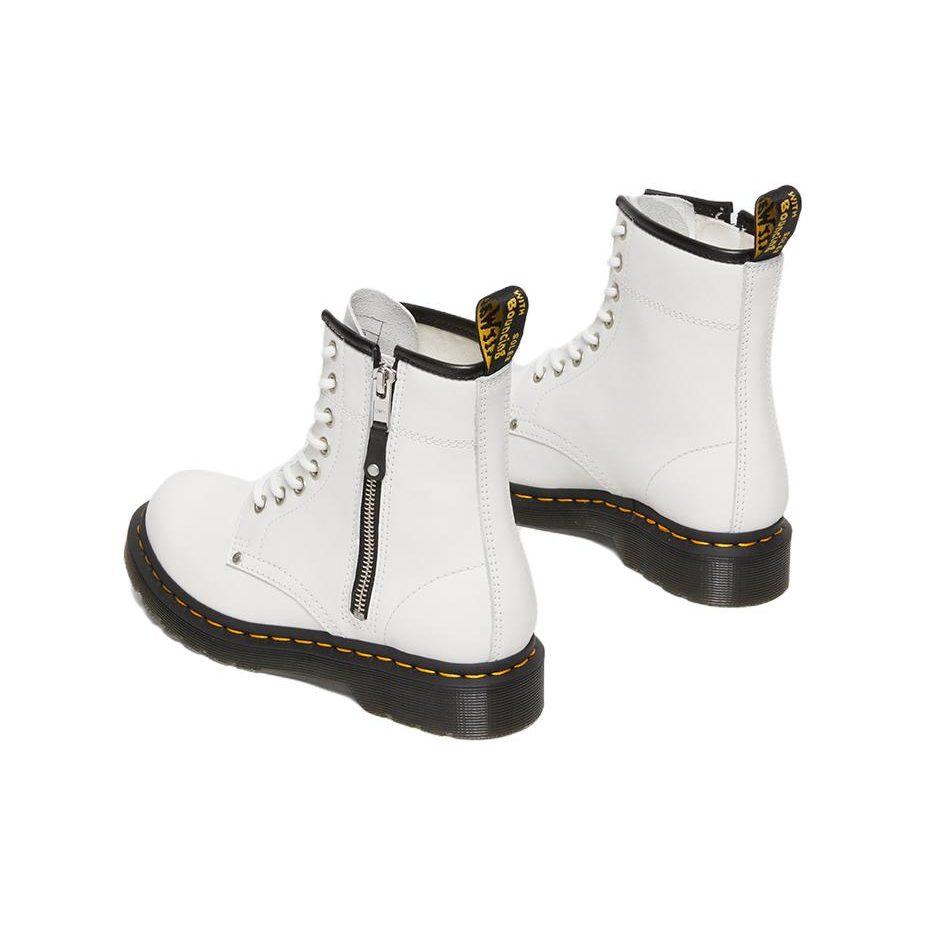 Dr. Martens 1460 Double Zip Leather Lace Up Boots 'White' Women's 27624100
