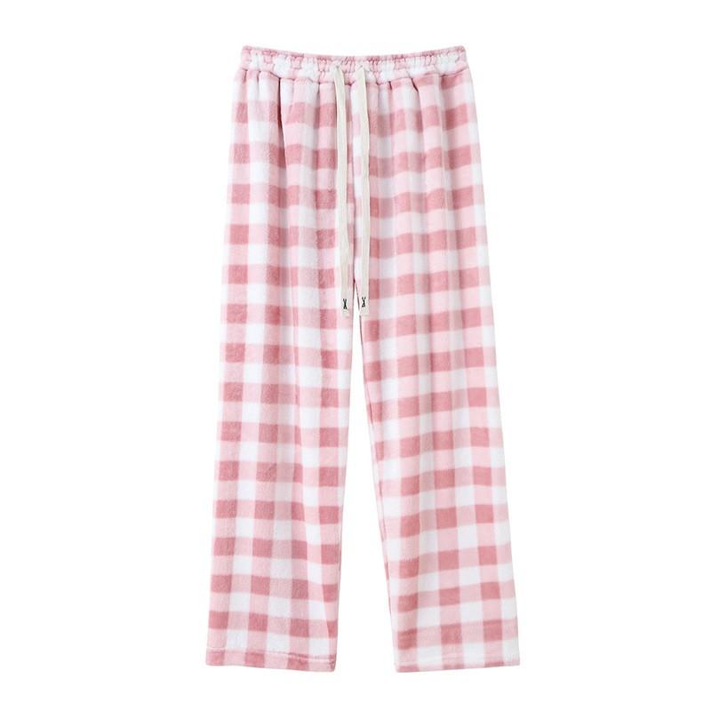 

Женские повседневные прямые брюки с принтом в клетку, однотонные повседневные длинные брюки XXL розовый