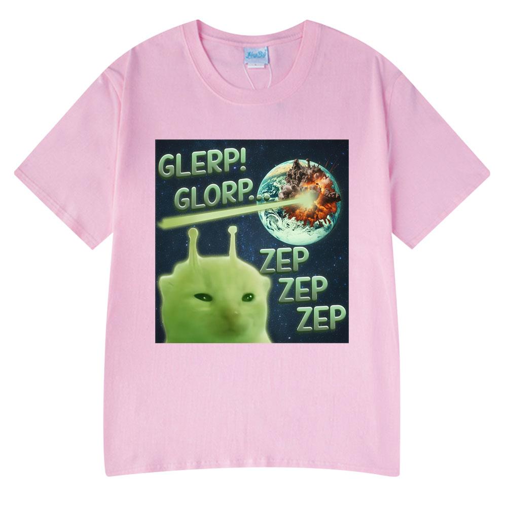 Glerp Glorp Vtipná Mimozemská Kočka Italský Brainrot Meme Tričko Pánské Dámské Grafický Potisk Trička Léto Bavlna Krátký Rukáv Tričko