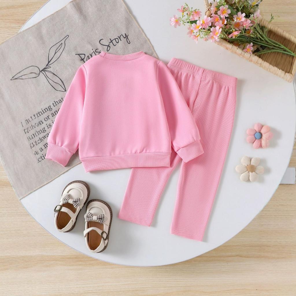 Kids Casual Long-Sleeve Set, Comfortable Daily Wear Outfits