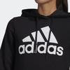 Adidas Essentials Logo Fleece Hoodie Black/White Women Streetwear GL0653