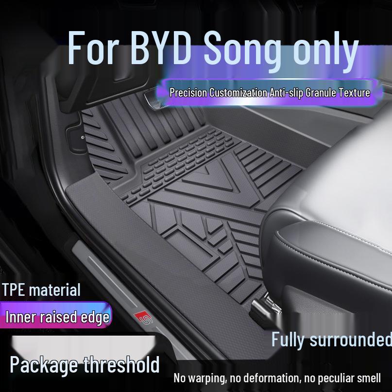 BYD Song Plus, Song L, and Song Pro DMI/EV Full Coverage TPE Car Floor Mats and Door Sill Package Single-layer Upgrade: Door Sill TPE Mat