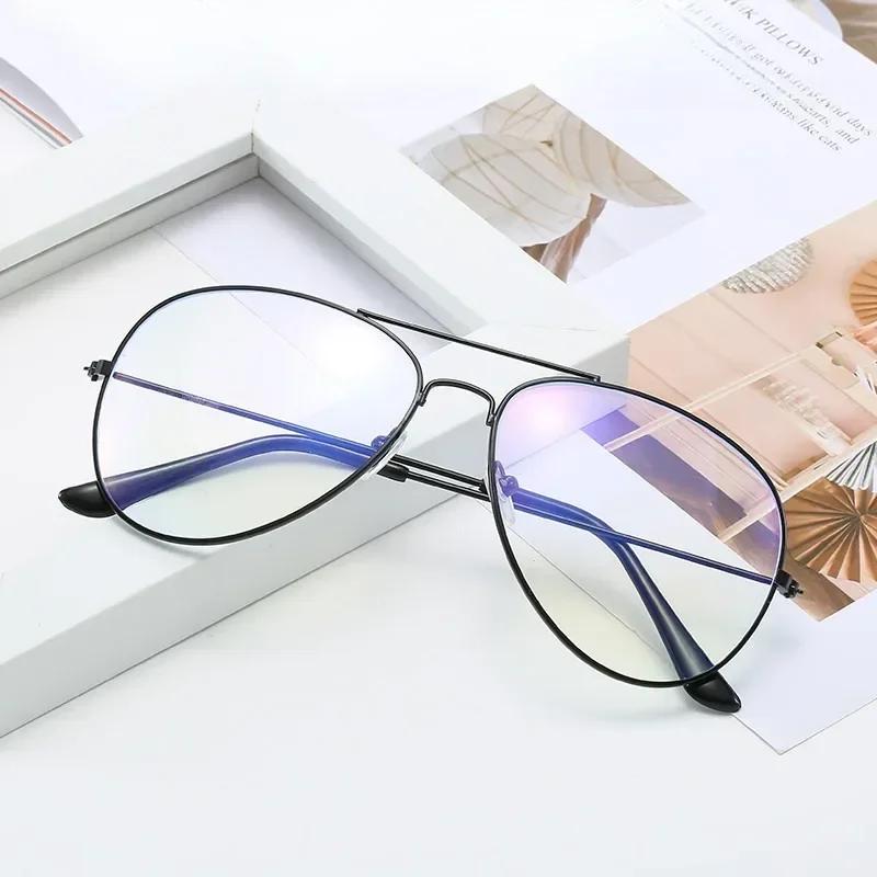 Finished Myopia Glasses Women Men Double Beam Nearsighted Eyewear Metal Frame -1.0 To -4.0 HD Prescription Glasses