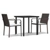 VidaXL Ensemble à manger de jardin 3 pcs coussins résine tressée acier 3186953