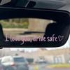 "I Love You Drive Safe" Mirror Decal, Waterproof Rear View Mirror Sticker Heartfelt Car Accessory for Drivers, Friends & Family