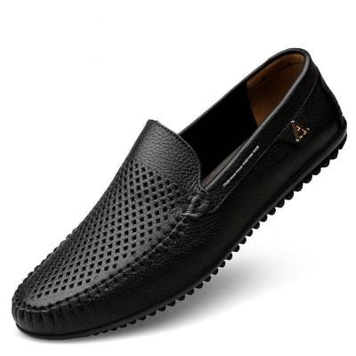 Chaussure Décontractée pour Homme à Bout Rond Antidérapante Slip-on Souple Solde Cuir de Vache Classique Original Ordinaire Rétro Nouveau Arrivage Chaussures en Cuir Social pour Hommes