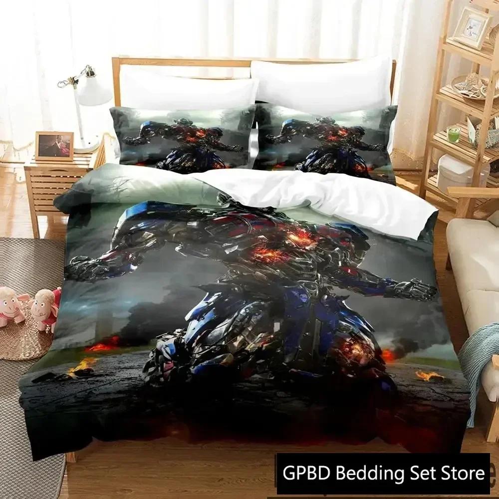 3D-tryckta Tran Formers Sängkläder Pojkar Flickor Dubbel Queen King Size Påslakan Örngott Säng Pojkar Vuxen Hemtextil