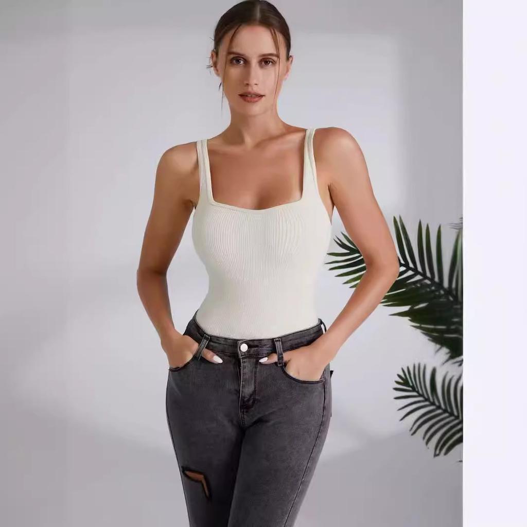 Dámské žebrované tílko bez rukávů Trojúhelník Stahování a tvarování břicha Bezešvé sportovní a fitness oblek na jógu vše v jednom