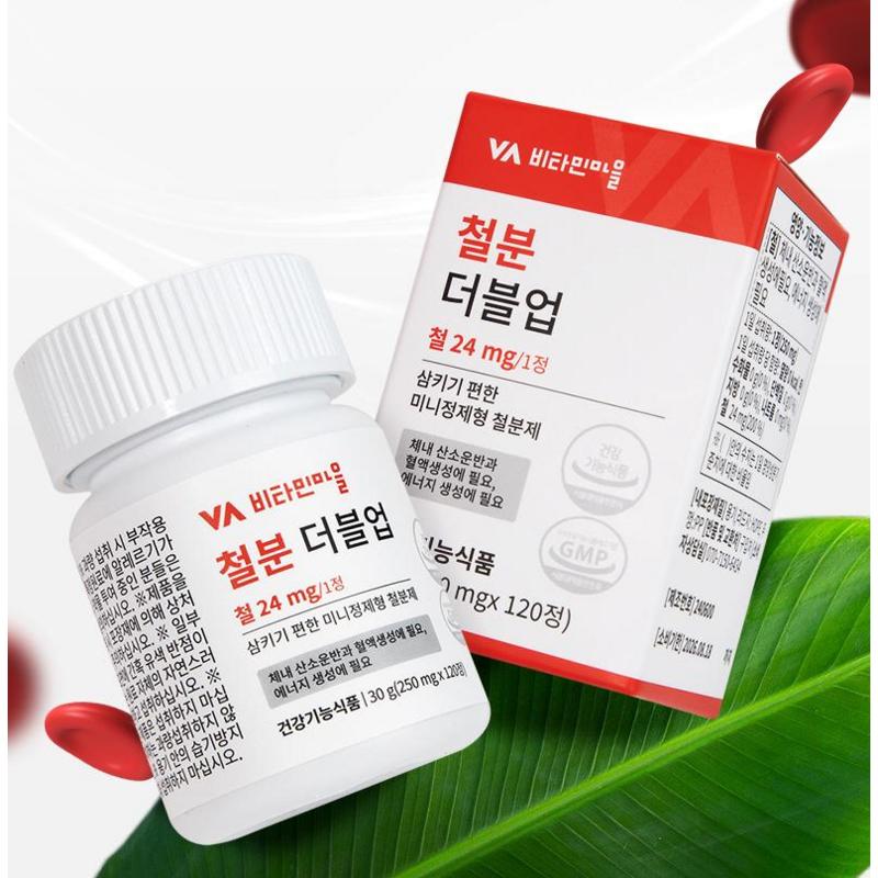 Vitamin Village Żelazo Double Up Mini Tabletka Żelazna, 120 tabletek, 1 sztuka
