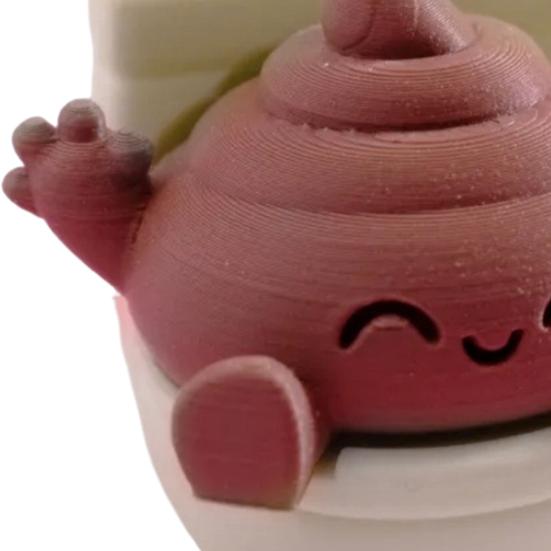 Happy Poop Toilet 3D Printed Toilet And Poop Ornament Stress Relief Toy Desktop Poop On Toilet Figurine Gag Gift for Friends