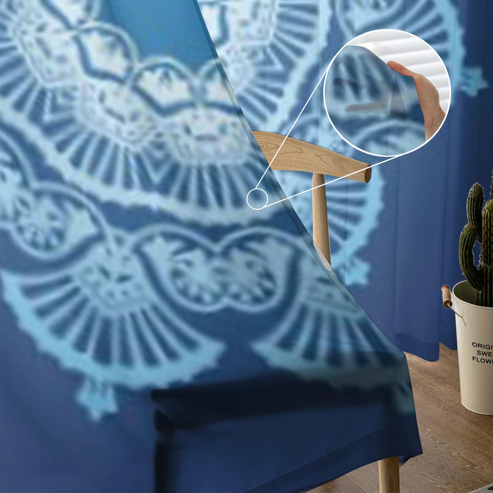 Круглые цветочные тюлевые прозрачные шторы для гостиной спальни современные шифоновые — фото 3