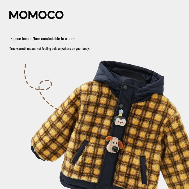 MOMOCO Boy's Winter Plush Lined Color-Block Jacket