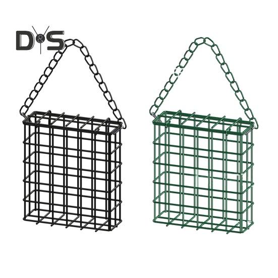 Suet Cage Bird Feeder Outdoor Garden Iron Cages Outside Hanging Suet Feeder Single Suet Cake Wild Bird Feeder