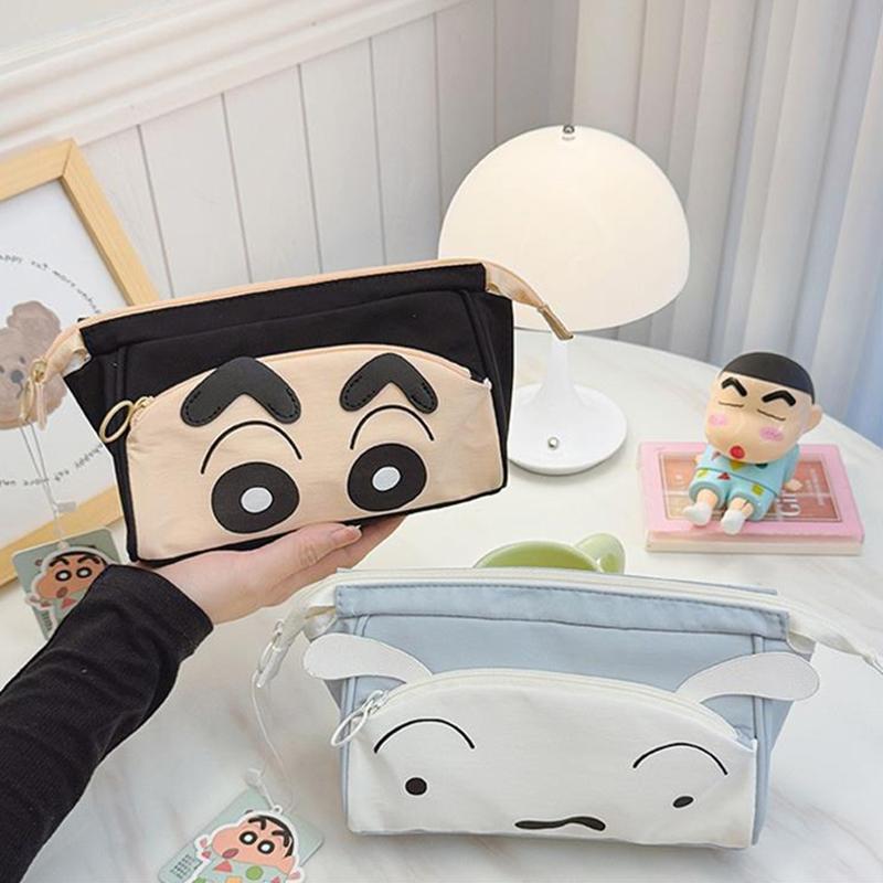 Anime Cartoon Cute Crayon Shin-Chan'S Transparent Cosmetic Bag Girls Large Capacity Portable Travel Toiletries Storage Bag Gifts