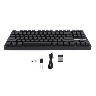 87klávesová 80procentní mechanická klávesnice RGB podsvícená černý spínač podpora bezdrátové 2.4G Bluetooth Type-C