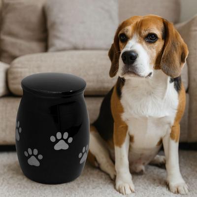 Stainless Steel Pet Cremation Urns Waterproof Puppy Paw Pattern Ash Memorial Container Dustproof with Lid Pet Memorial Urn