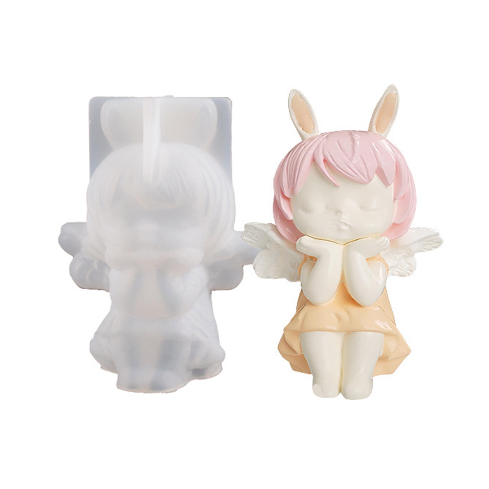 

Angel Wing Girl Silicone Molds DIY Epoxy Resin Molds Table Ornament Mould Candle Plaster Making Tool Easy to Clean 1