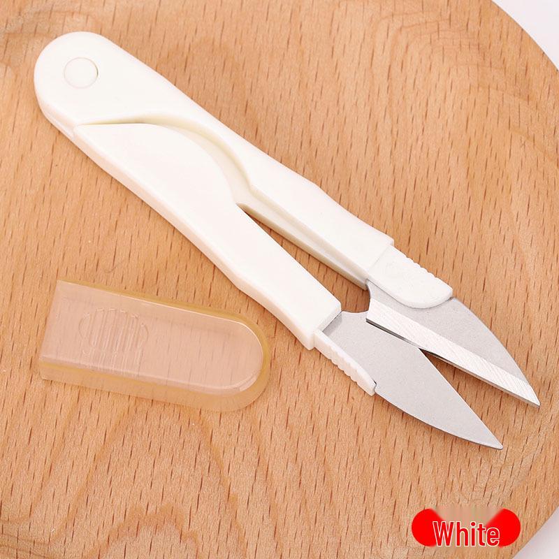 Colorful U-Shaped Spring Scissors for Cross Stitch, Yarn, and Thread Trimming – Perfect for Sewing and Household Use