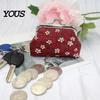Small Coin Holder Cute Floral Purse, Vintage Kiss-lock Change Pouch, Mini Versatile Bag Accessory Wallet Trinkets Storage Pouch for Coins, Cash, Cards