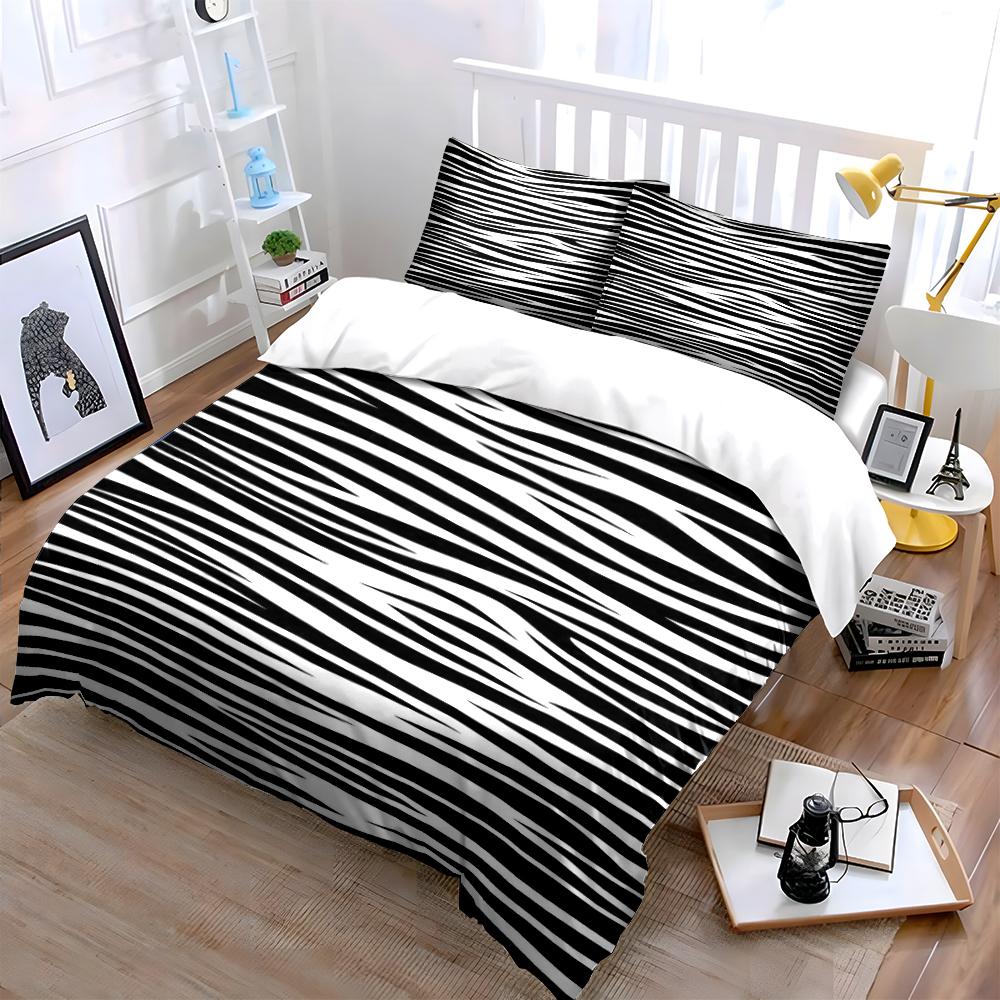 Zebra Stripe Pattern Bedding Set Bedding set (1 duvet cover, 2 pillowcases, duvet not included)