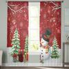 Weihnachts-Schneemann-Schneeflocke, rot, moderne Tüllvorhänge für Wohnzimmer, Schlafzimmer, Zuhause, Küche, Fenster, transparente Vorhänge