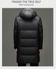 Men's Hooded 90% White Duck Down Jacket - Detachable, Warm Winter Coat