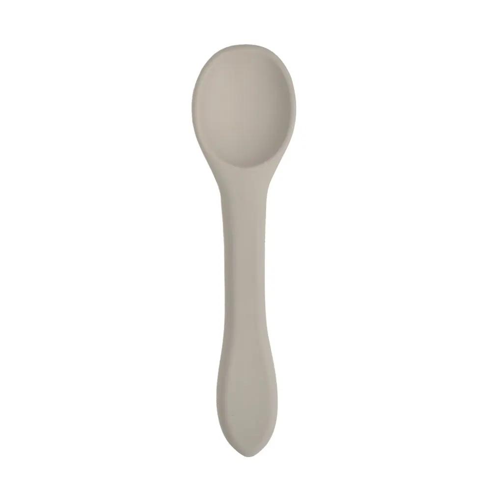 1PCS Full Silicone Spoon For  Utensils Food Grade Silicone Free Dishes Feeding Set Easy To Rinse  Tableware