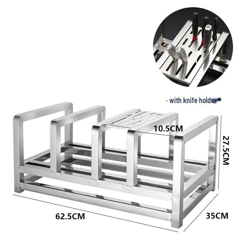 Stainless Steel Multi-Purpose Cutting Board & Knife Rack