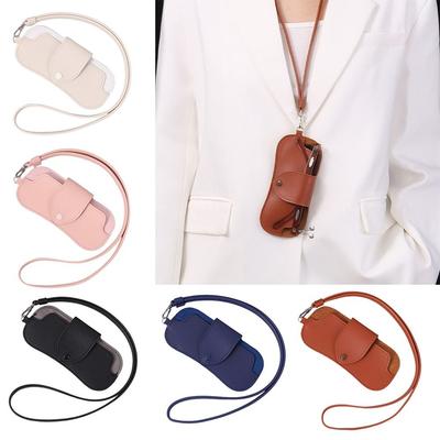 With Lanyard Sunglasses Storage Bag PU Leather SunGlasses Holder  Eyewear Accessories