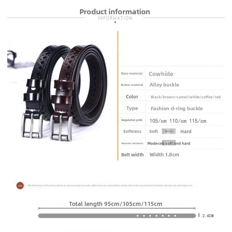 Mei Mary Cowhide belt women's genuine leather easiest for matchcut out decorative jeans belt no punching thin belt