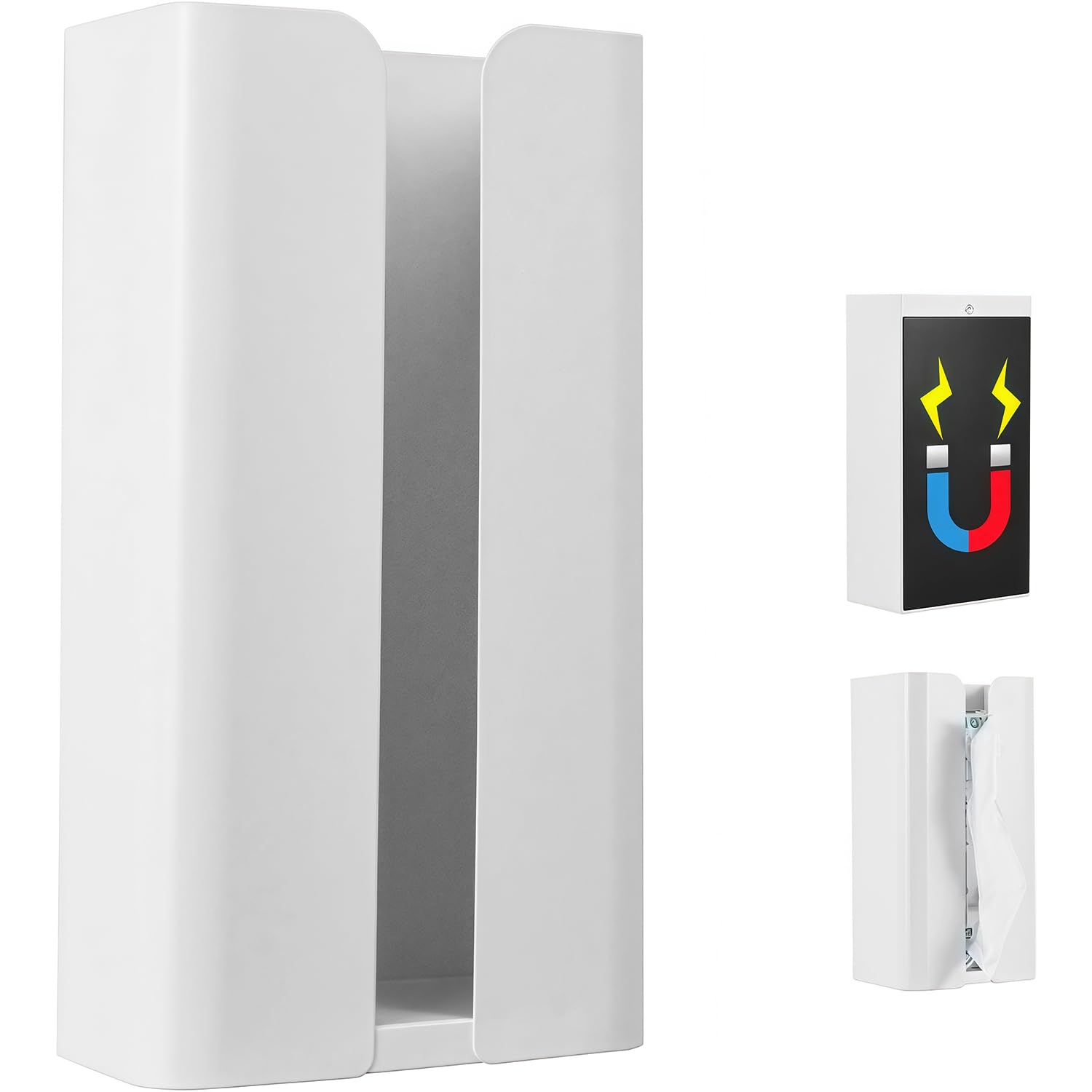 

Magnetic tissue carbon steel tissue paper towel paper towel tissue tissue storage case, case, kitchen, wall-mounted holder, bathroom, case, one-handed белый