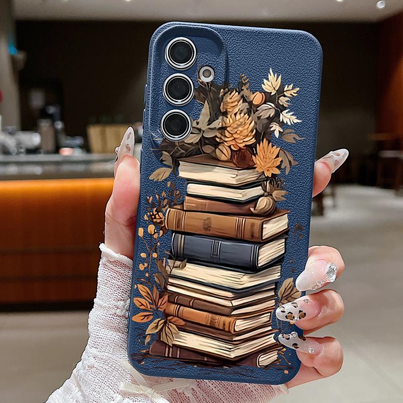 Cartoon Books Pattern Case For Samsung Galaxy S24 S25 Ultra Edge S23 Plus S22 S21 FE A34 A54 A15 A35 A55 A16 A26 A36 A56 5G Capa