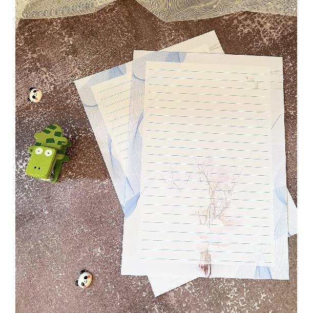 52 Lined Writing Stationery Paper, Beautiful Designs for Writing Letter, Notes, Invitations, Craft, 4 Different Style (11.7 x 8.26")