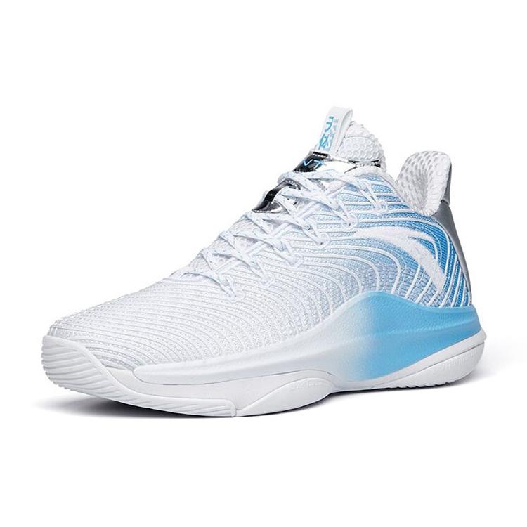 New Anta Shu Bomb Technology Sky 5 Cushioning Anti Slip And Wear Resistant Low Top Basketball Shoes Men's White Blue 112211605-5