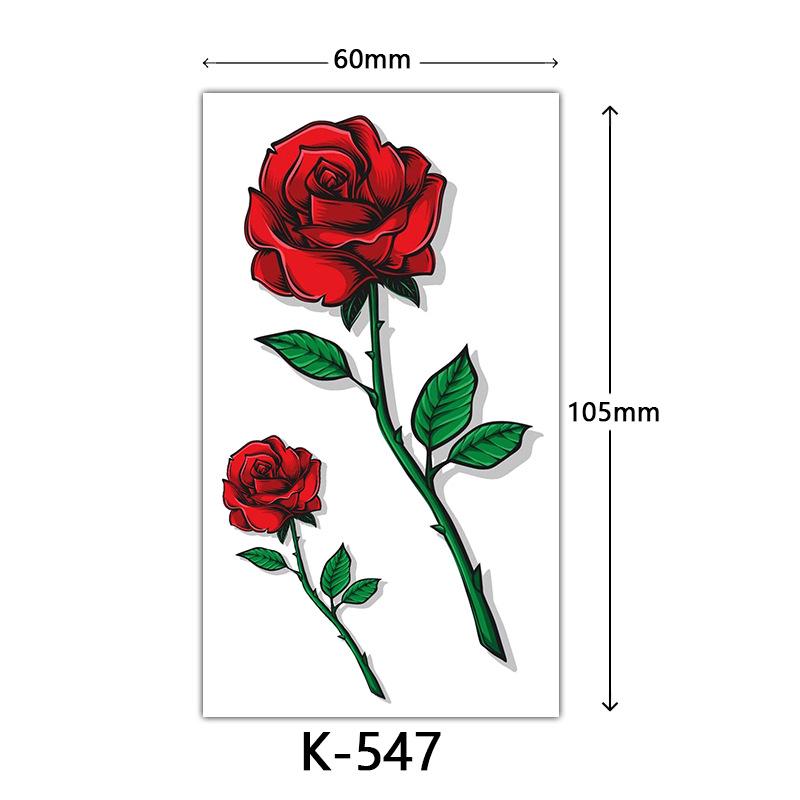 Waterproof Tattoo Stickers: English Letters, Flowers & Butterfly Sketches